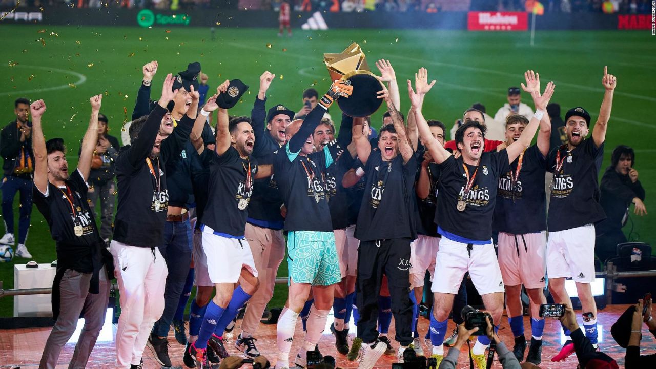 The celebration at the final of the Kings League in Camp Nou, Barcelona