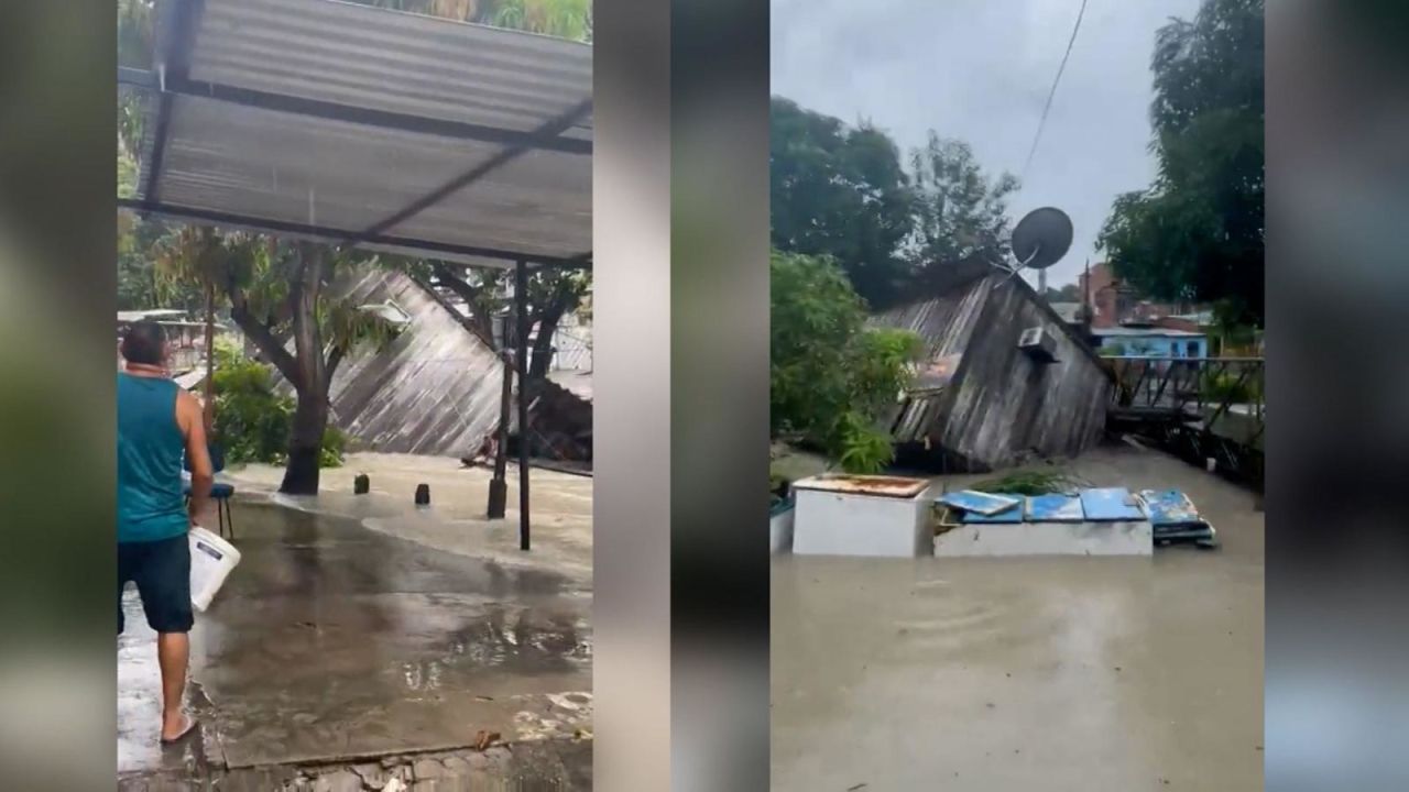 CNNE 1366666 - la fuerza del agua arrastra una casa en brasil