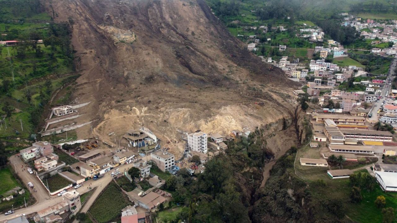 CNNE 1366886 - dron capta el masivo deslave que deja al menos 7 muertos en ecuador