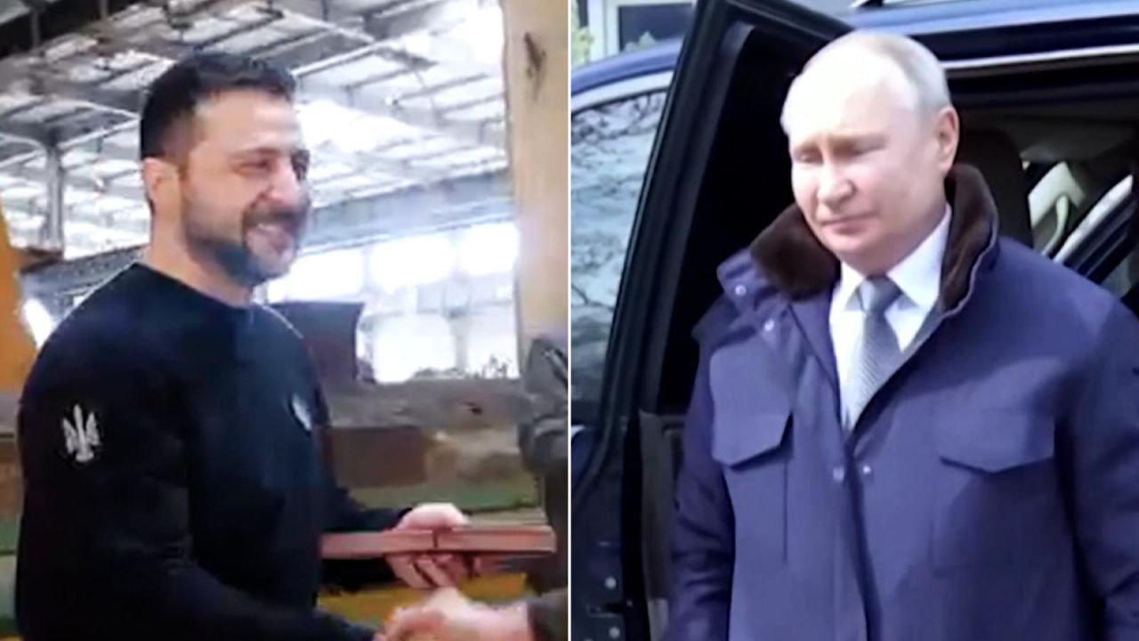 CNNE 1378360 - mira la diferencia entre las visitas de putin y zelensky a sus tropas