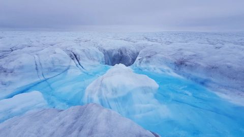 Vista de la capa de hielo de Groenlandia. Crédito: Poul Christoffersen