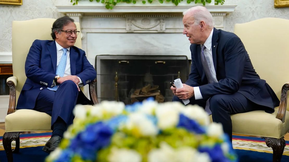 El presidente de Colombia, Gustavo Petro, durante un encuentro con el presidente de EE.UU. Joe Biden en la Casa Blanca el 20 de abril de 2023.