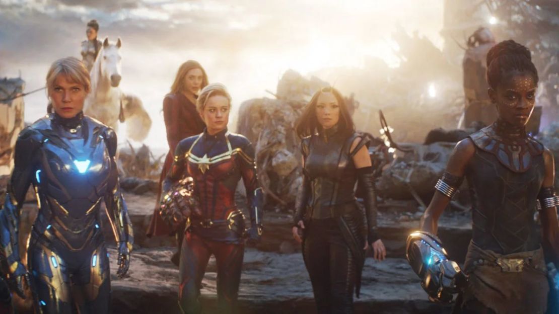De izquierda a derecha: Gwyneth Paltrow, Brie Larson, Pom Klementieff y Letitia Wright en "Avengers: Endgame" de 2019.