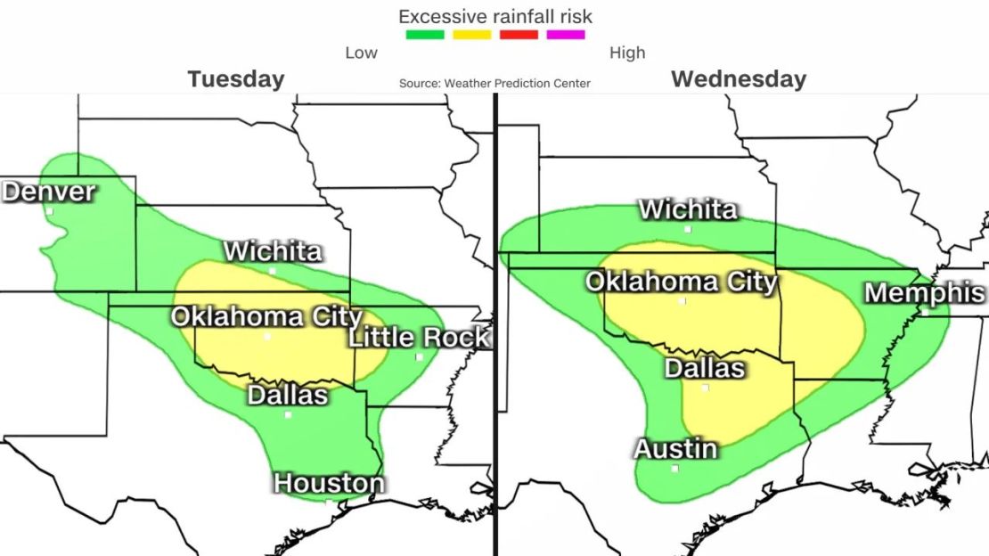 Riesgo de precipitación del 24 de abril al 8 de mayo. Crédito: CNN Weather