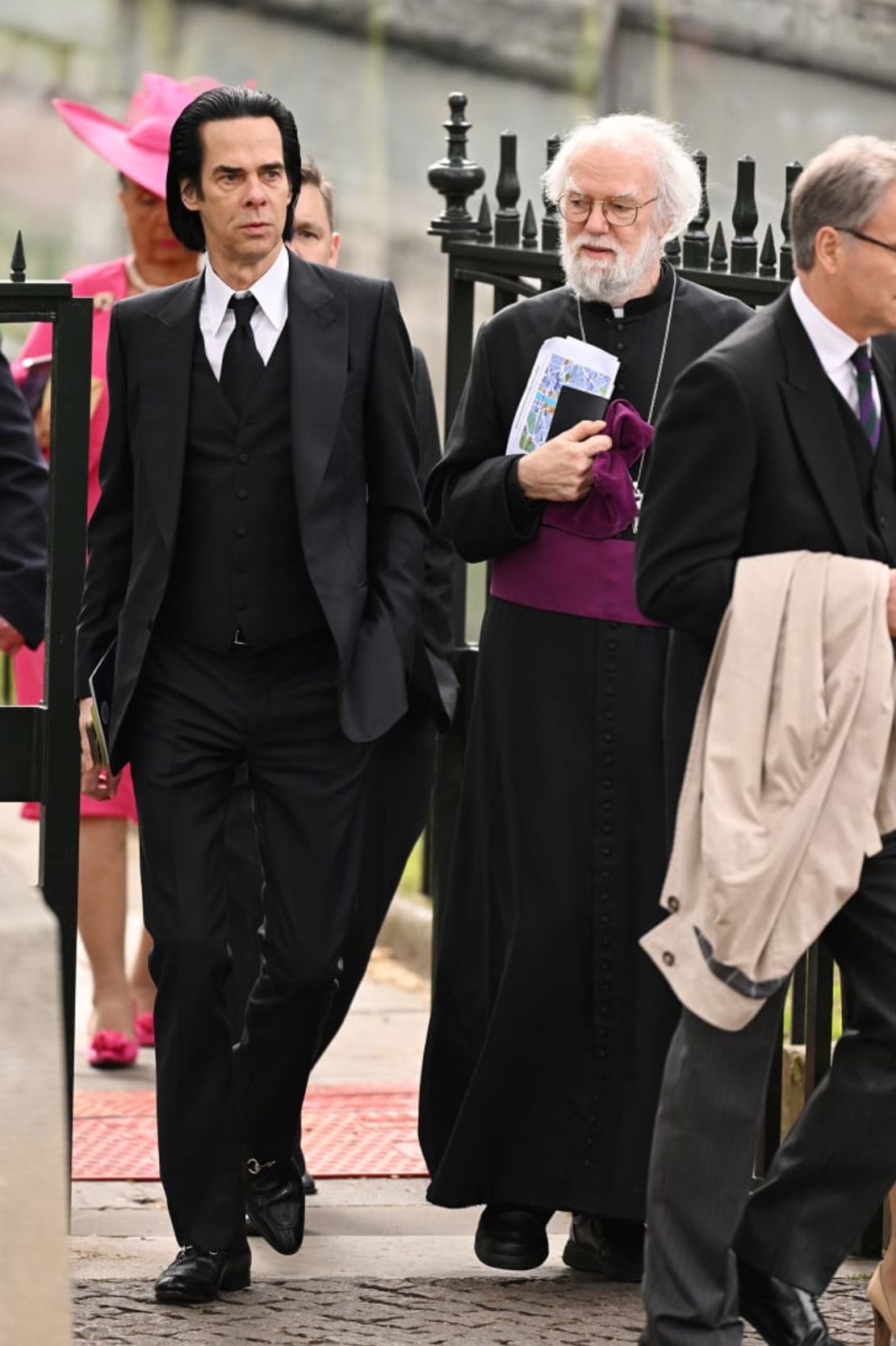 Nick Cave y Rowan Williams en la coronación del rey Carlos III y la reina Camila. Crédito: Jeff Spicer/Getty Images