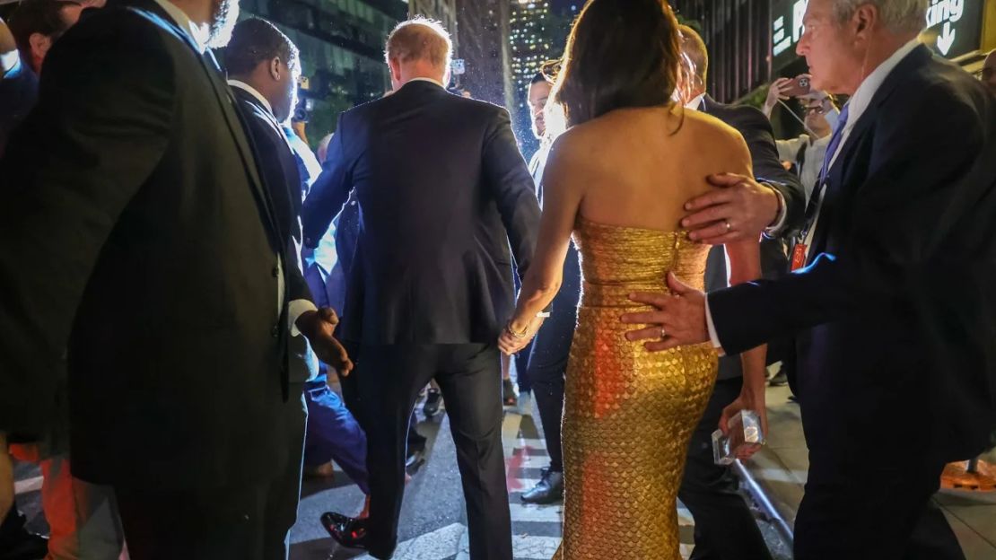 Este martes por la noche, los Sussex asistieron en Nueva York a la gala "Women of Vision" en el Ziegfeld Ballroom.Crédito: Selcuk Acar/Anadolu Agency/Getty Images