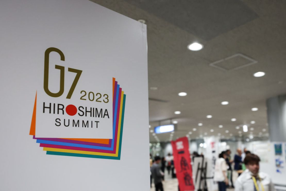 Vista general del Centro Internacional de Medios de Comunicación (IMC) el 19 de mayo de 2023 en Hiroshima, Japón. La cumbre del G7 se celebrará en Hiroshima del 19 al 22 de mayo.