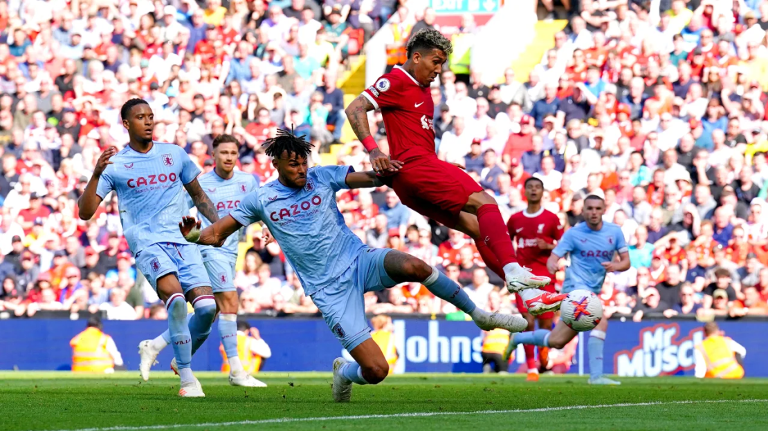 El gol agónico de Firmino rescató el empate para el Liverpool ante el Villa.