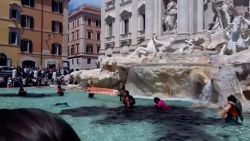 CNNE 1396253 - mira como activistas climaticos ennegrecieron el agua de la fontana di trevi