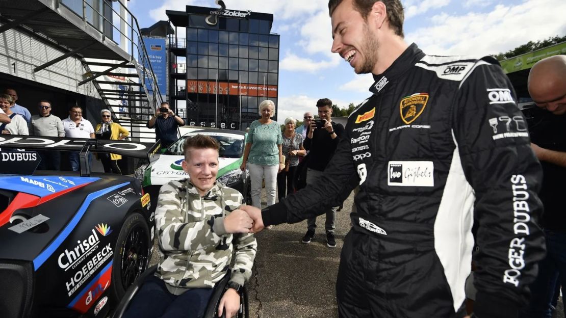 Vervoort fotografiada en septiembre de 2019 con Lagrange, con quien corrió con un Lamborghini. Crédito: Eric Lalmand/AFP/Getty Images