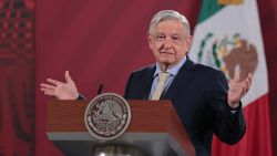 El presidente de México, Andrés Manuel López Obrador, durante su conferencia matutina diaria el 10 de junio de 2020 en la Ciudad de México.