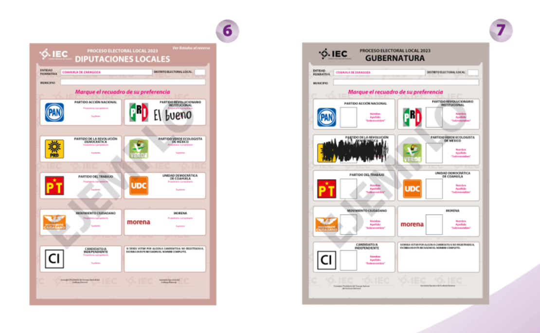 Formas de marcar una boleta en las elecciones para que el voto sea válido.