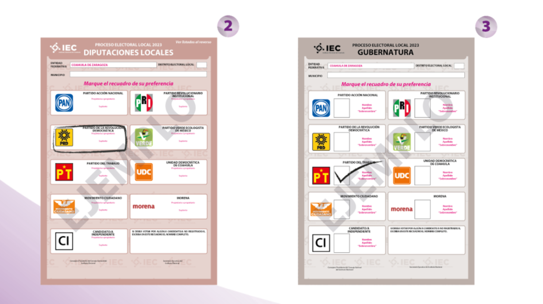 Formas de marcar una boleta en las elecciones para que el voto sea válido.