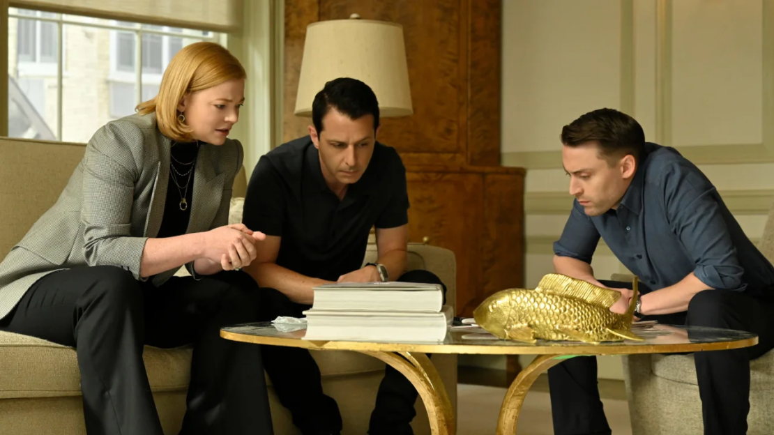 Sarah Snook, Jeremy Strong y Kieran Culkin en la cuarta temporada de "Succession".