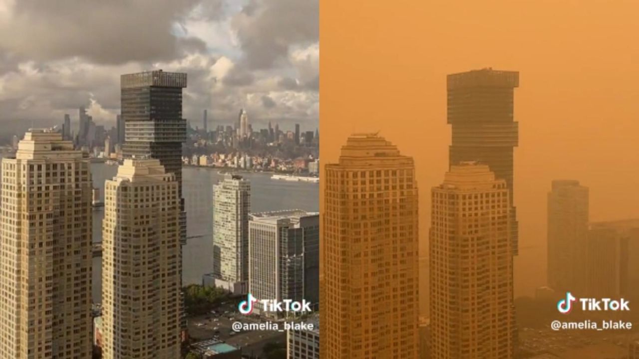 CNNE 1404681 - antes y despues- nueva york se vuelve naranja por incendios en canada