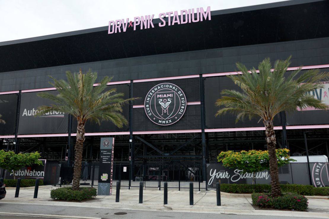 El estadio DRV PNK donde juega el equipo de fútbol profesional Inter Miami en Fort Lauderdale, Florida. Crédito: Joe Raedle/Getty Images