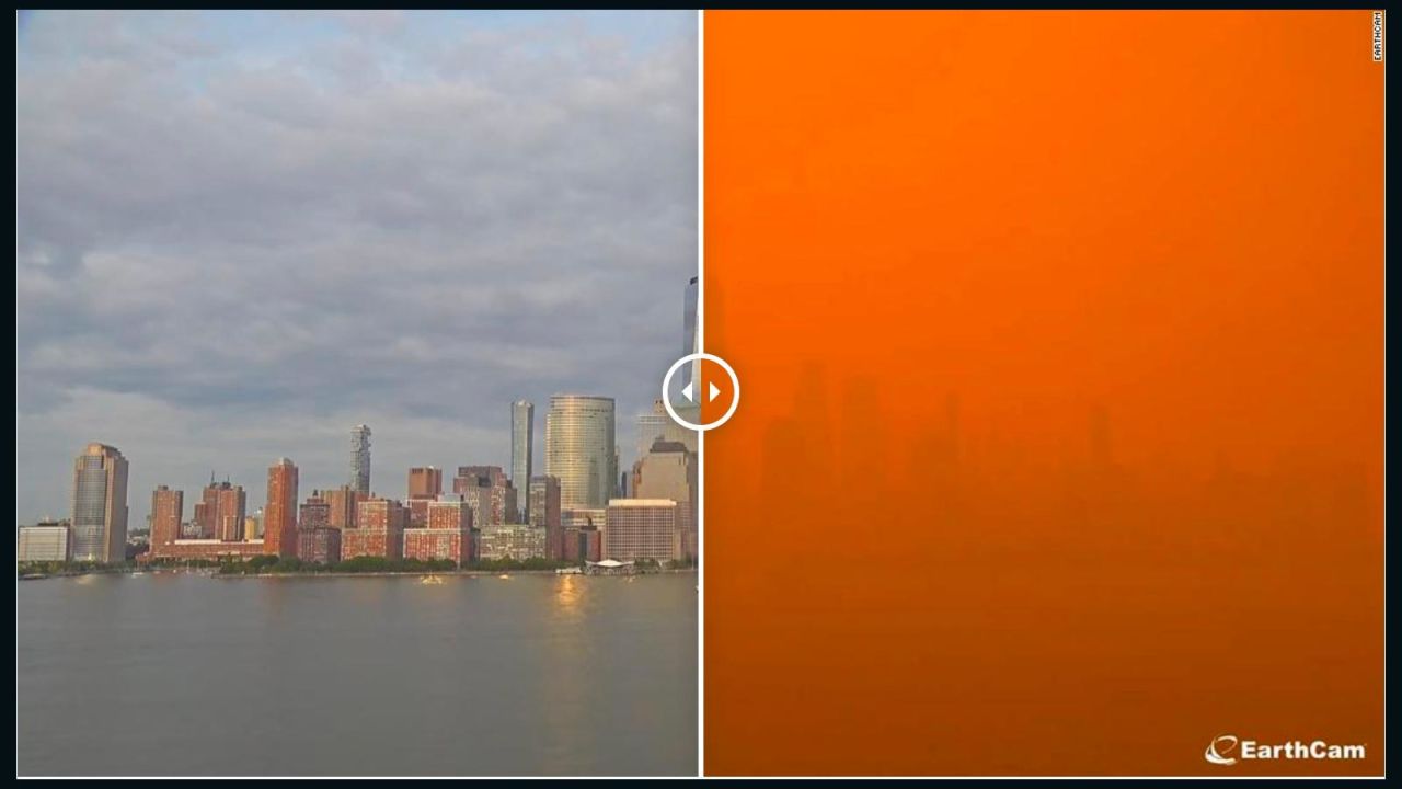 CNNE 1404957 - mira como el cielo de nueva york se torna naranja por el humo