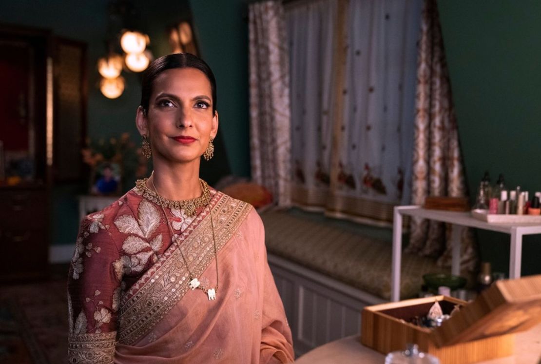 Poorna Jagannathan dice que la decisión de Nalini de seguir llevando su thaali tras la muerte de su marido fue un sutil indicador del dolor del personaje. Crédito: Netflix