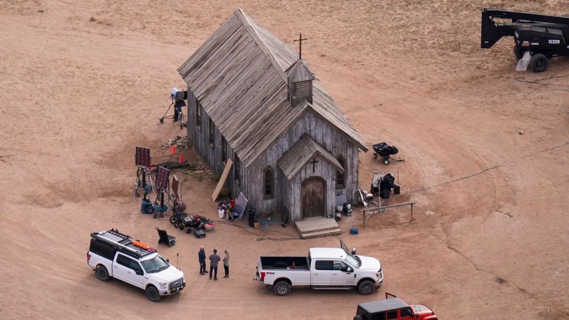 Set de grabación de "Rust" el 23 de octubre de 2021 en el rancho Bonanza Creek en Santa Fe, Nuevo México. Crédito: Jae C. Hong/AP