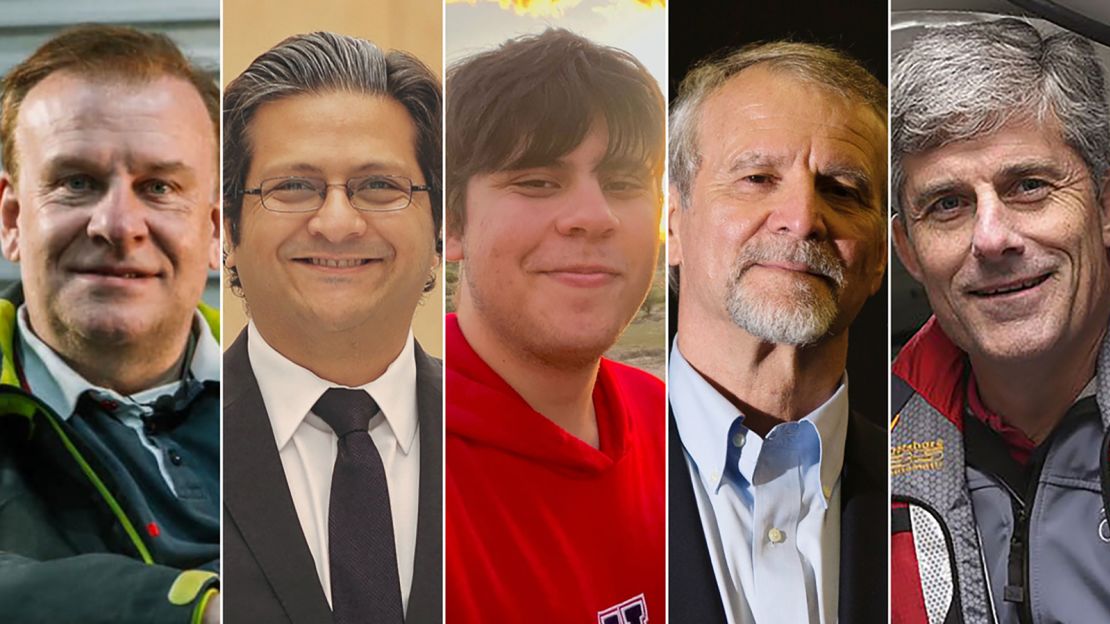 Hamish Harding, Shahzada Dawood, Suleman Dawood, Paul-Henri Nargeolet uStockton Rush. Obtenida por CNN