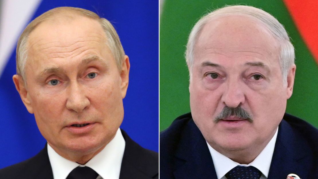 El presidente ruso, Vladimir Putin, a la izquierda, y su homólogo bielorruso, Alexander Lukashenko. Getty Images/Archivo