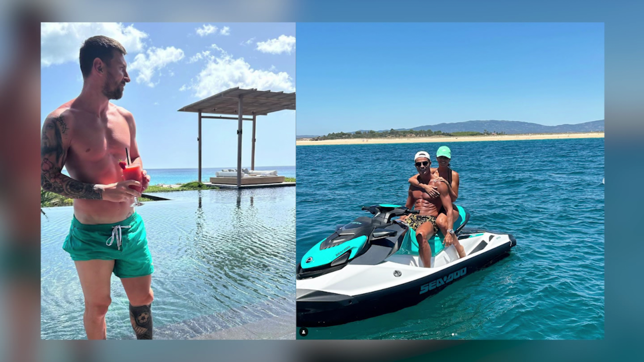 CNNE 1419655 - messi y ronaldo disfrutan de la playa antes de regresar a los entrenamientos