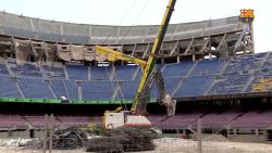 CNNE 1421313 - video | camp nou, antigua casa de messi, en plena reconstruccion