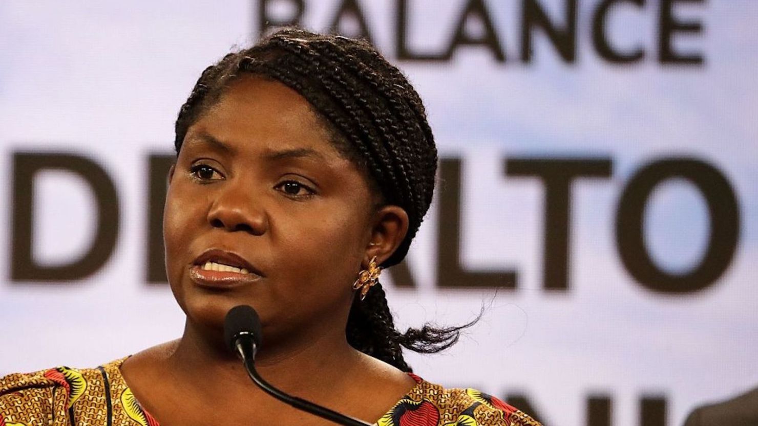 La vicepresidenta de Colombia, Francia Márquez, habla durante una rueda de prensa en el palacio presidencial de Nariño, en Bogotá, el 24 de mayo de 2023. Crédito: JUAN PABLO PINO/AFP via Getty Images