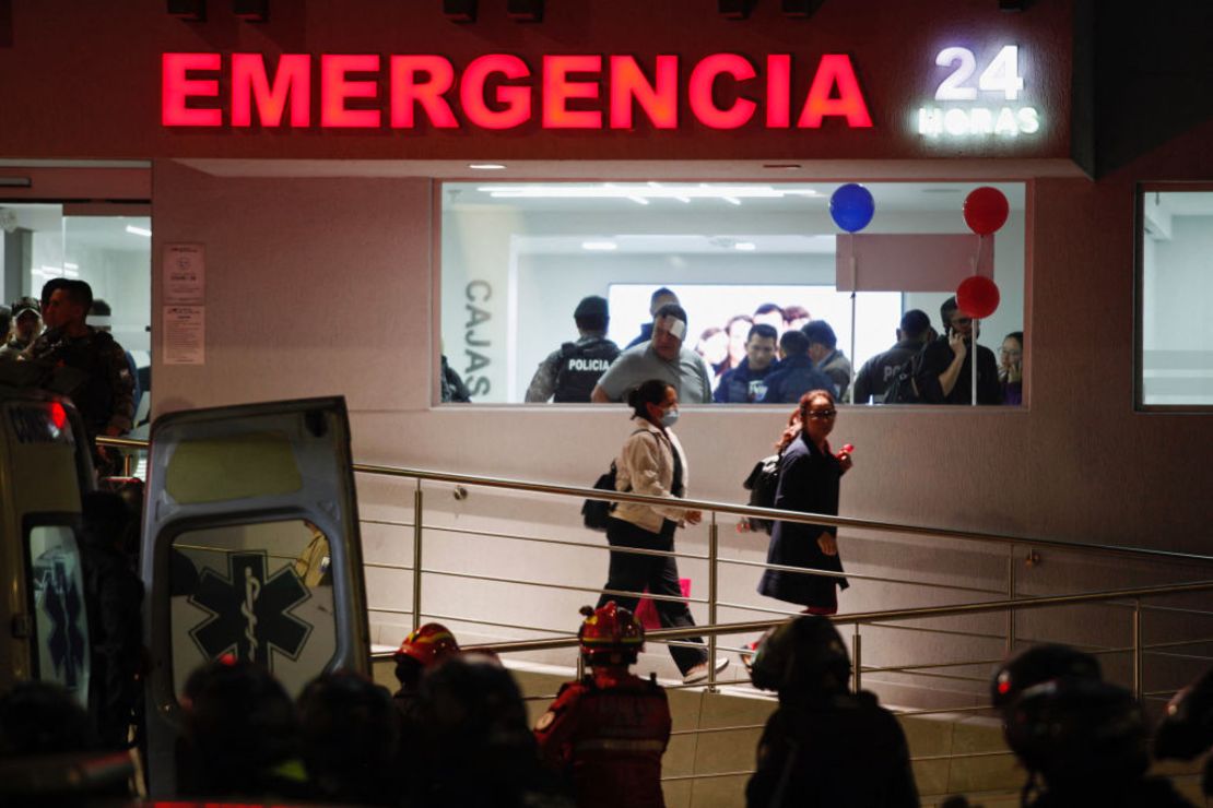 Vista general del hospital al que fue Villavicencio luego de recibir un disparo en un mitin en Quito, el 9 de agosto de 2023.