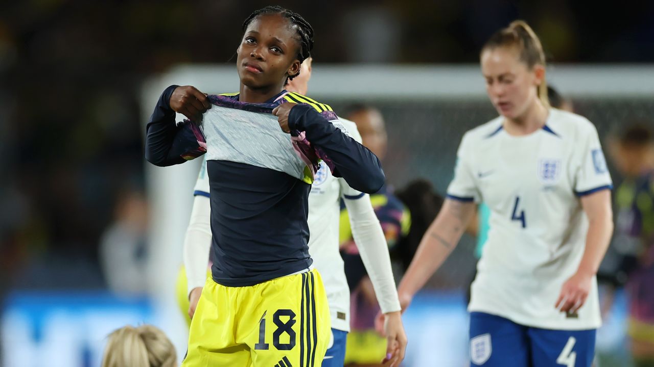 SYDNEY, AUSTRALIA - AUGUST 12: Linda Caicedo of Colombia shows dejection after the team's 1-2 defeat in the FIFA Women's World Cup Australia & New Zealand 2023 Quarter Final match between England and Colombia at Stadium Australia on August 12, 2023 in Sydney, Australia.