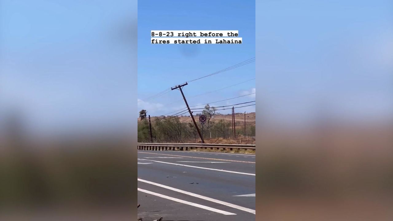 CNNE 1436422 - video muestra el tendido electrico de lahaina el dia en que comenzo el incendio