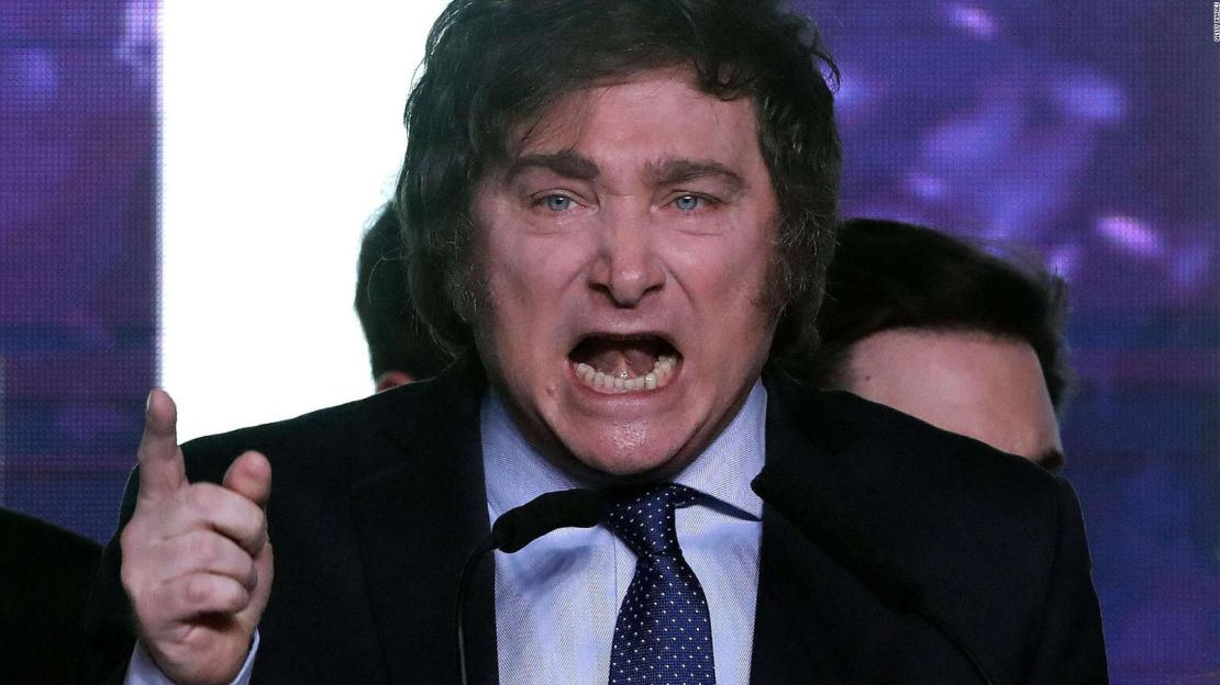 Javier Milei, el ganador de las elecciones primarias en Argentina.