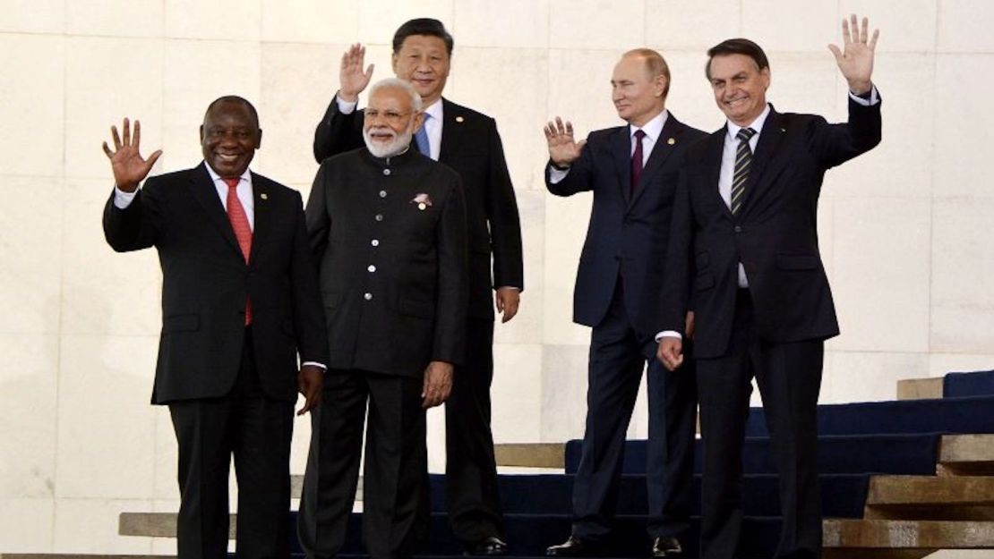 En esta foto aparecen los líderes de países BRICS en una cumbre en 2019.