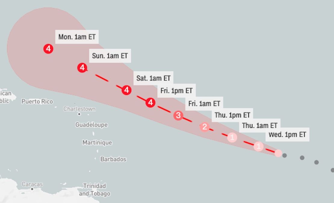 Proyección de la tormenta tropical Lee.