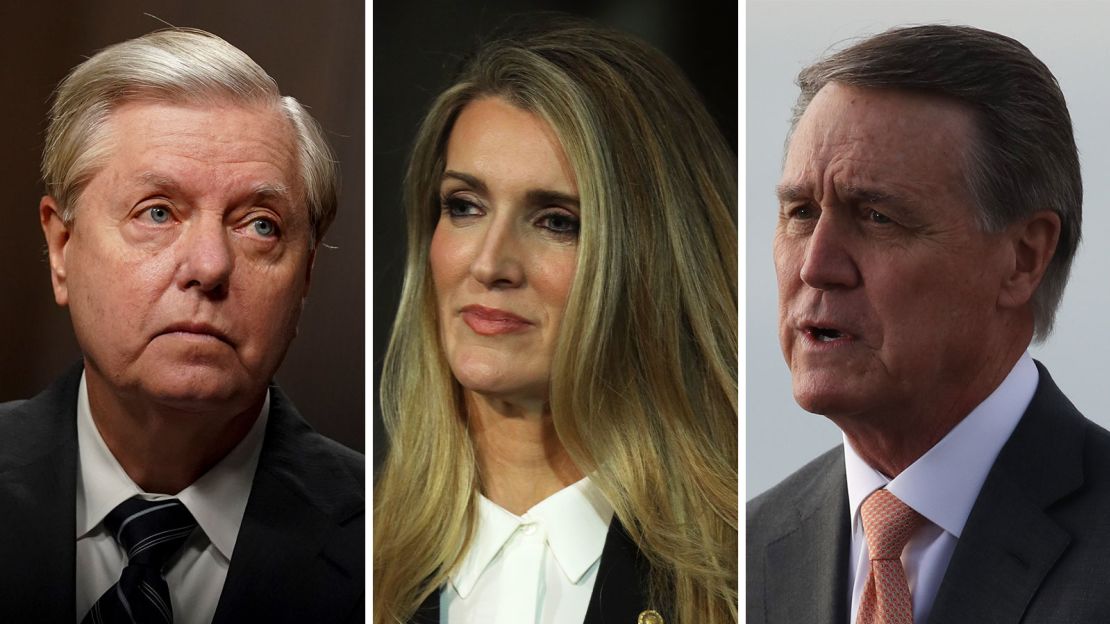 Lindsey Graham, Kelly Loeffler y David Perdue. Crédito: Getty Images