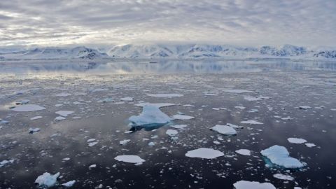 Vista de un glaciar en la Bahía Chiriguano en las Islas Shetland del Sur, Antártida, el 7 de noviembre de 2019.