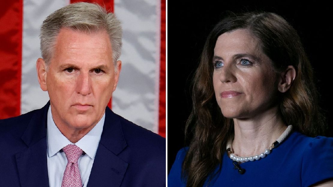 Los representantes Kevin McCarthy y Nancy Mace.