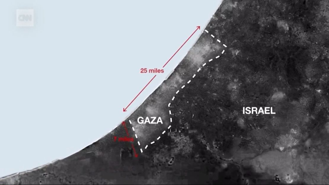 Gaza tiene alrededor de 40 km de largo y unos 11 km de ancho.