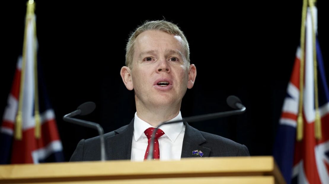 El primer ministro de Nueva Zelandia, Chris Hipkins, en el Parlamento el 26 de julio en Wellington, Nueva Zelandia.