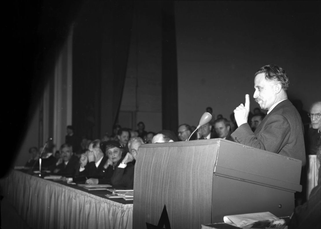 El 22 Congreso Sionista mundial, celebrado en Basilea, Suiza, en 1946