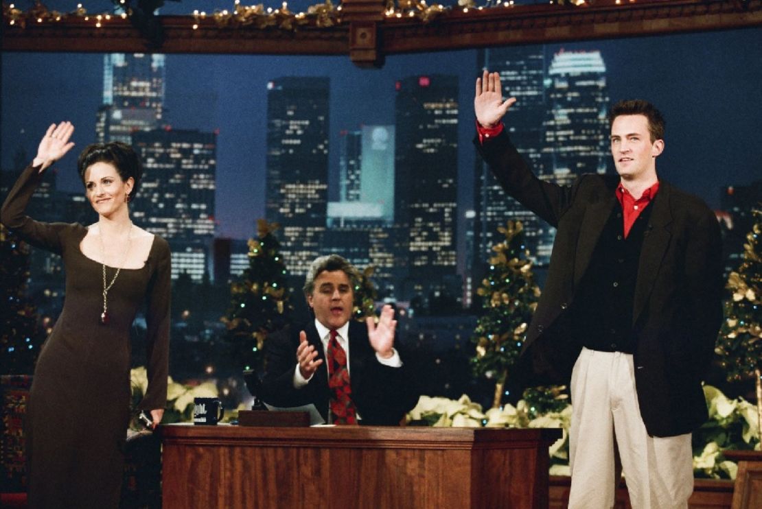 Perry y Cox aparecen en "The Tonight Show with Jay Leno" en 1996.