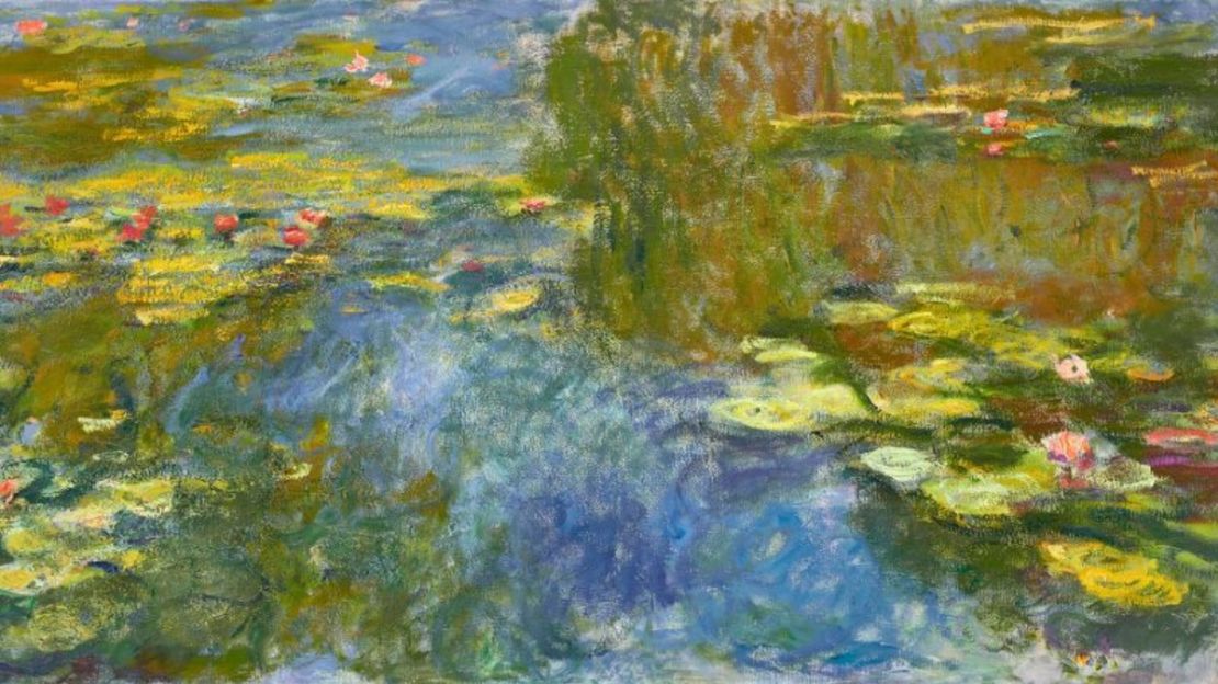 El cuadro pertenece a la famosa serie "Nenúfares" de Monet.