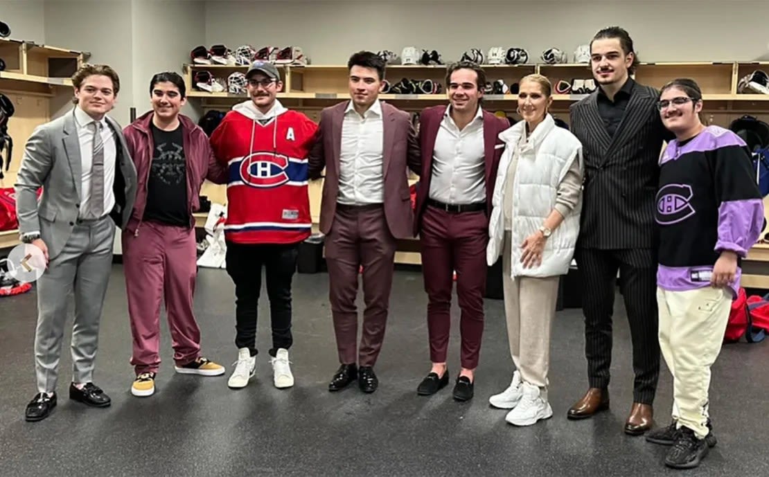 Celine Dion visitó a los Montreal Canadiens después de su partido contra los Vegas Golden Knights.