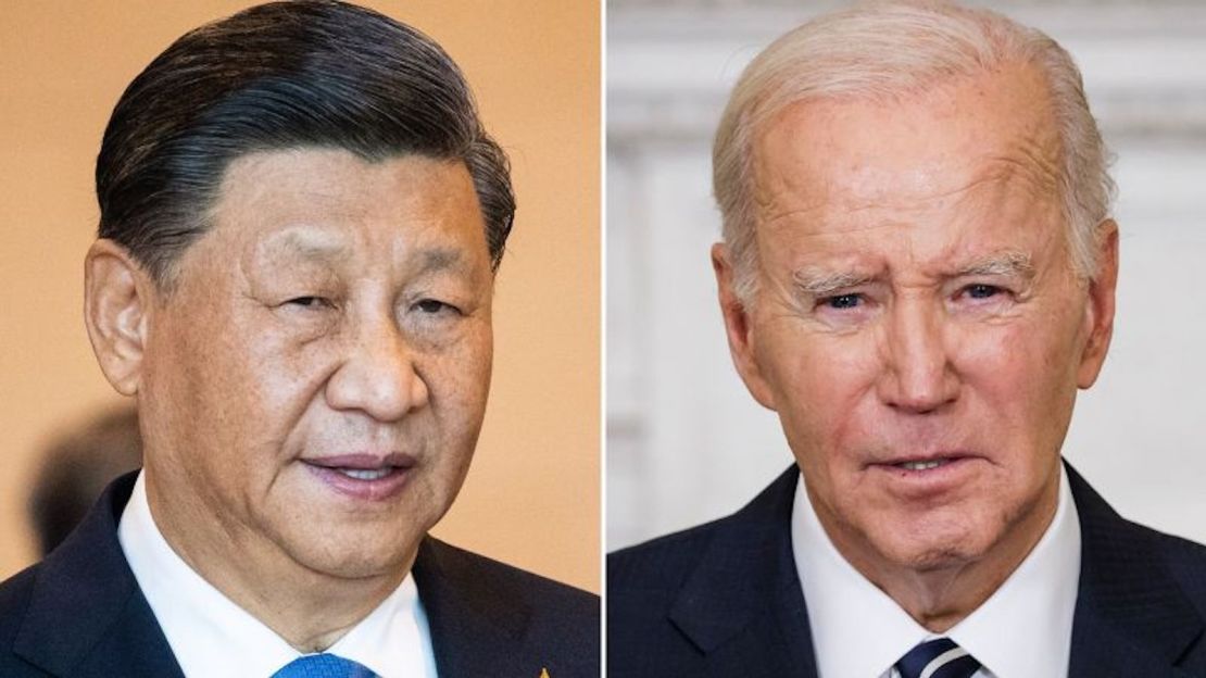 El líder chino Xi Jinping, a la izquierda, y el presidente estadounidense Joe Biden.