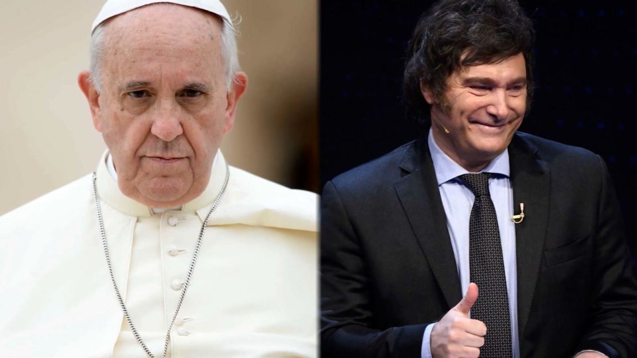 El papa Francisco y Javier Milei.