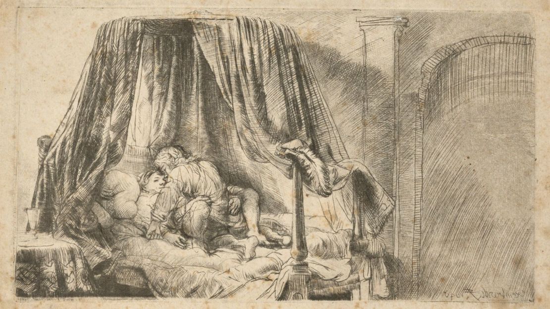 "La Cama Francesa" fue dibujada por el viejo maestro neerlandés en 1646.