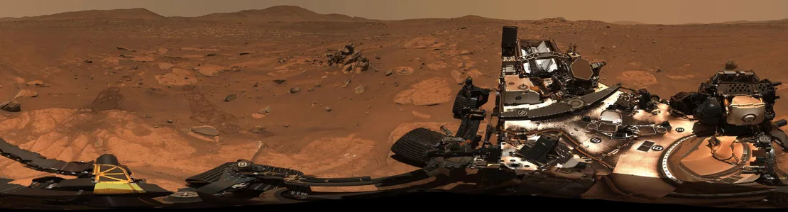 El rover Perseverance tomó un mosaico de 360 grados que comprende 993 imágenes y 2,38 mil millones de píxeles de un lugar denominado "Airey Hill" en noviembre.