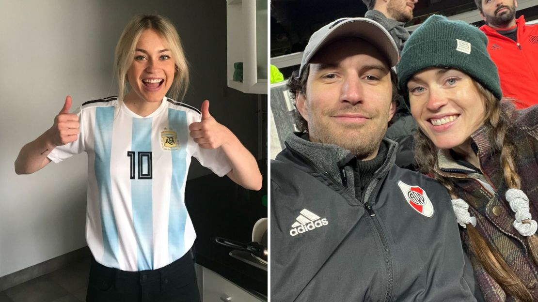 Sarah heredó de Nico su pasión por River Plate y por el fútbol argentino. Cortesía: @ba.noma.