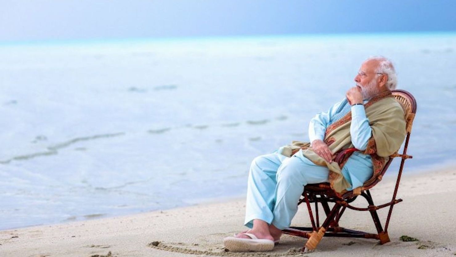 Narendra Modi promociona las islas Lakshadweep de la India en su cuenta X.