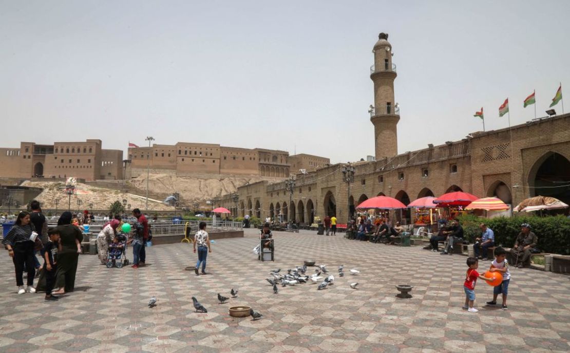 Una imagen muestra una vista de los alrededores de la ciudadela de Arbil, capital de la región autónoma kurda del norte de Iraq, el 23 de mayo de 2022.